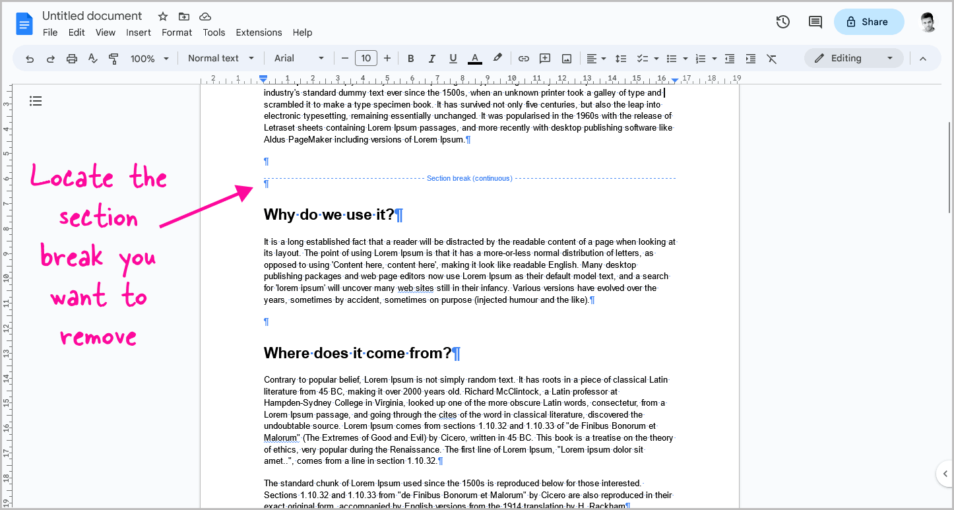 How To Remove Section Breaks In Google Docs