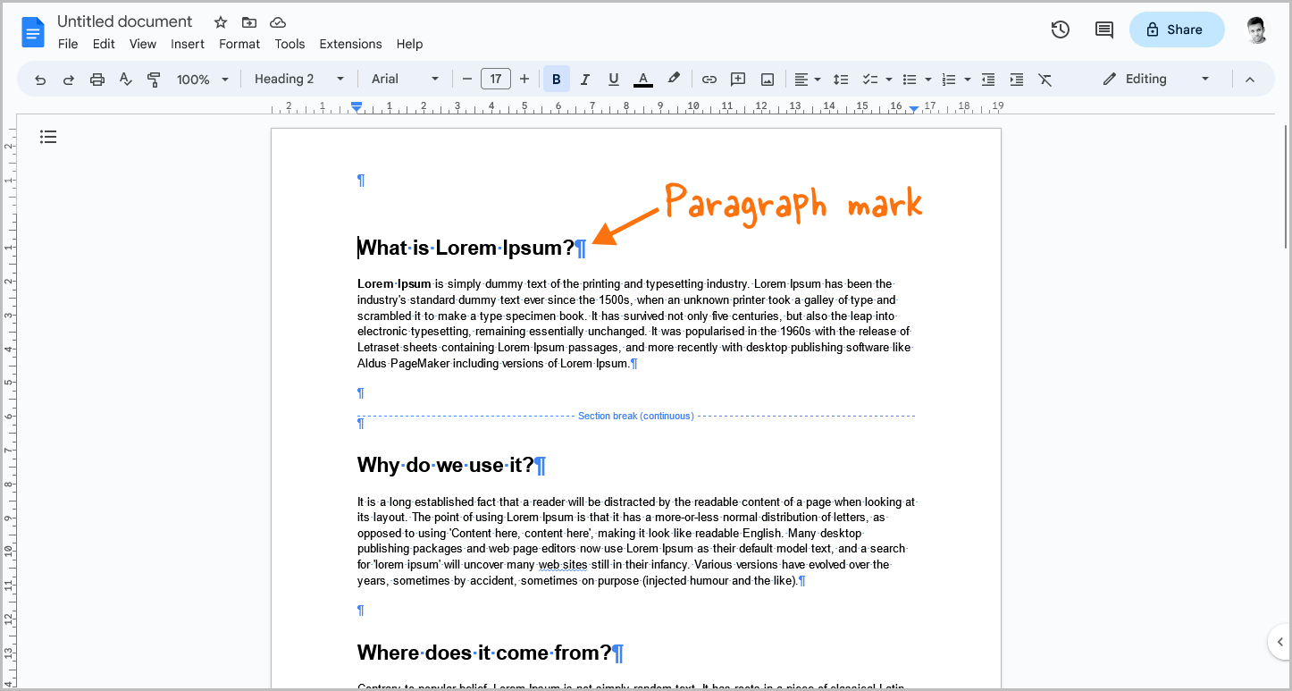 How to Show Paragraph Marks in Google Docs