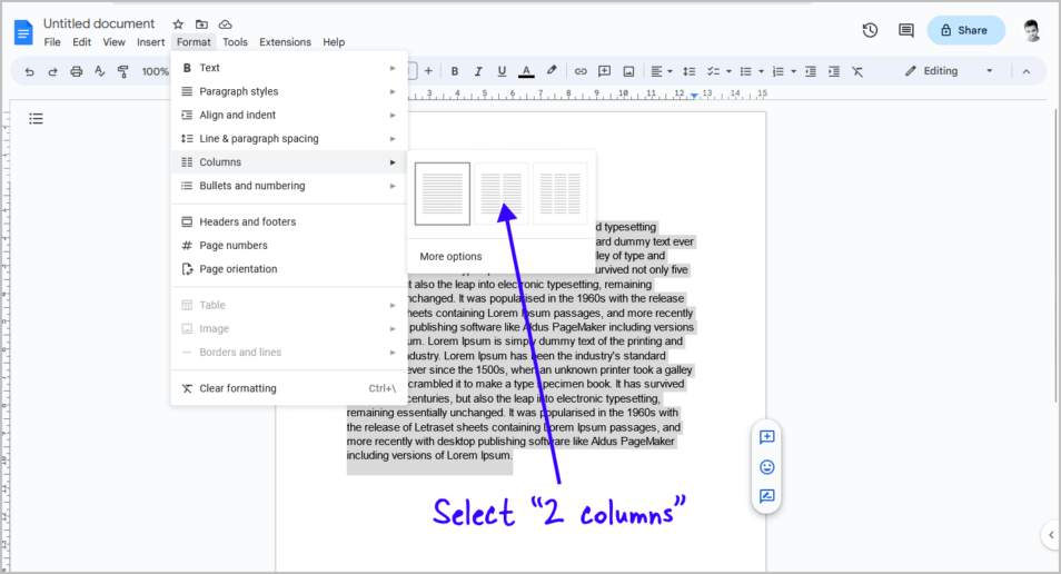 how-to-split-a-google-doc-in-half-vertically