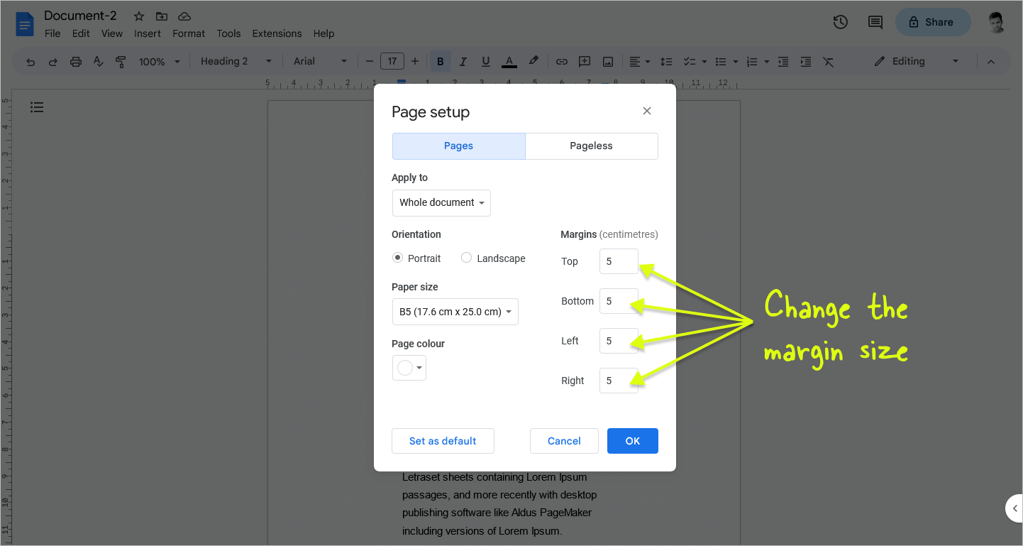 Margins Too Large When Copy Paste From Google Docs