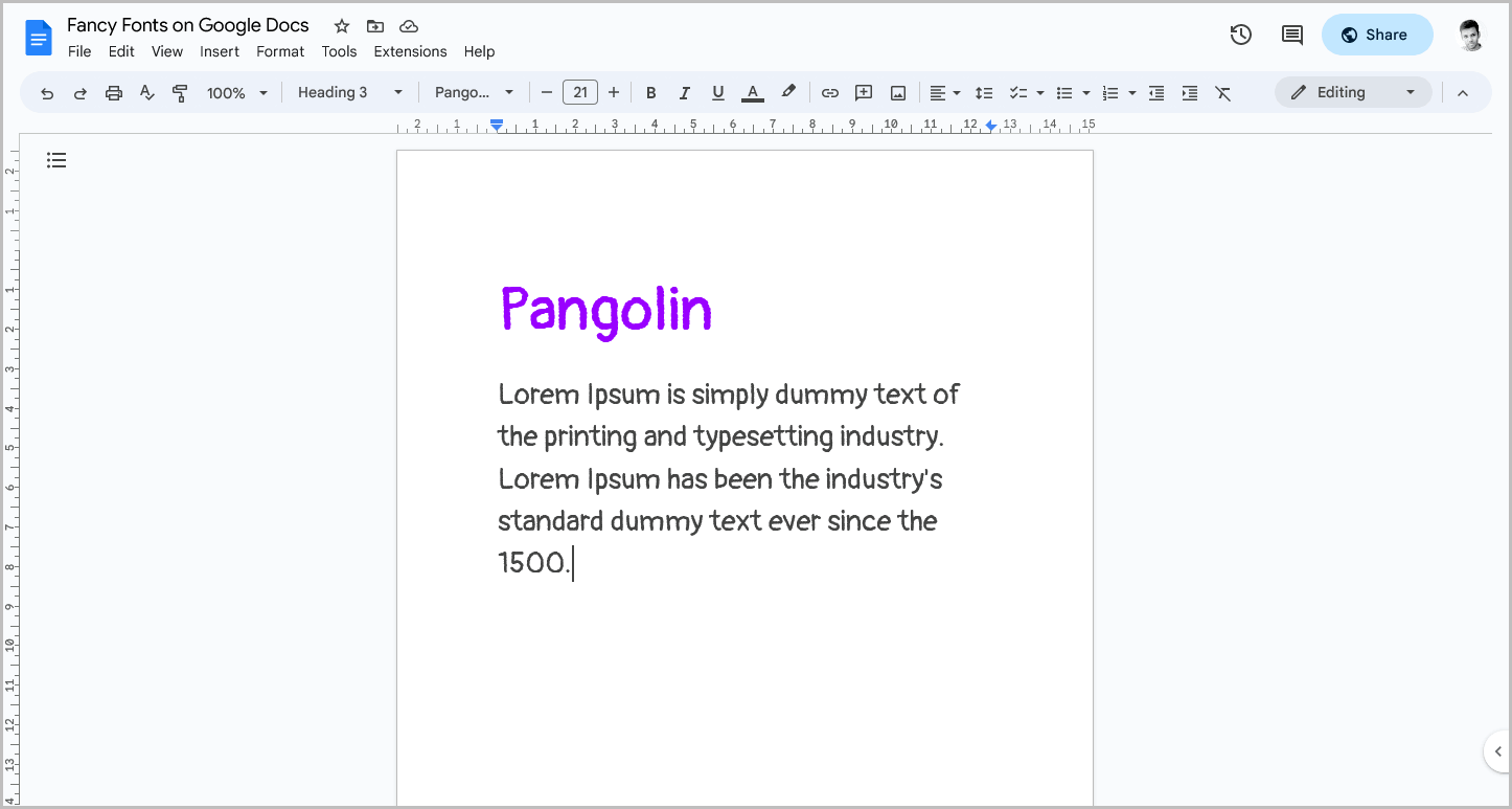 Fancy Fonts on Google Docs