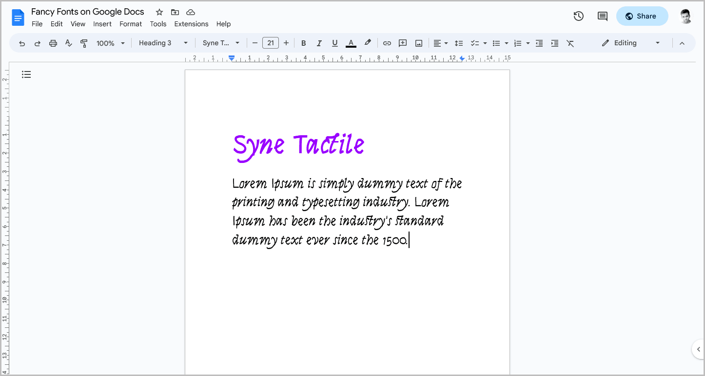 Fancy Fonts on Google Docs