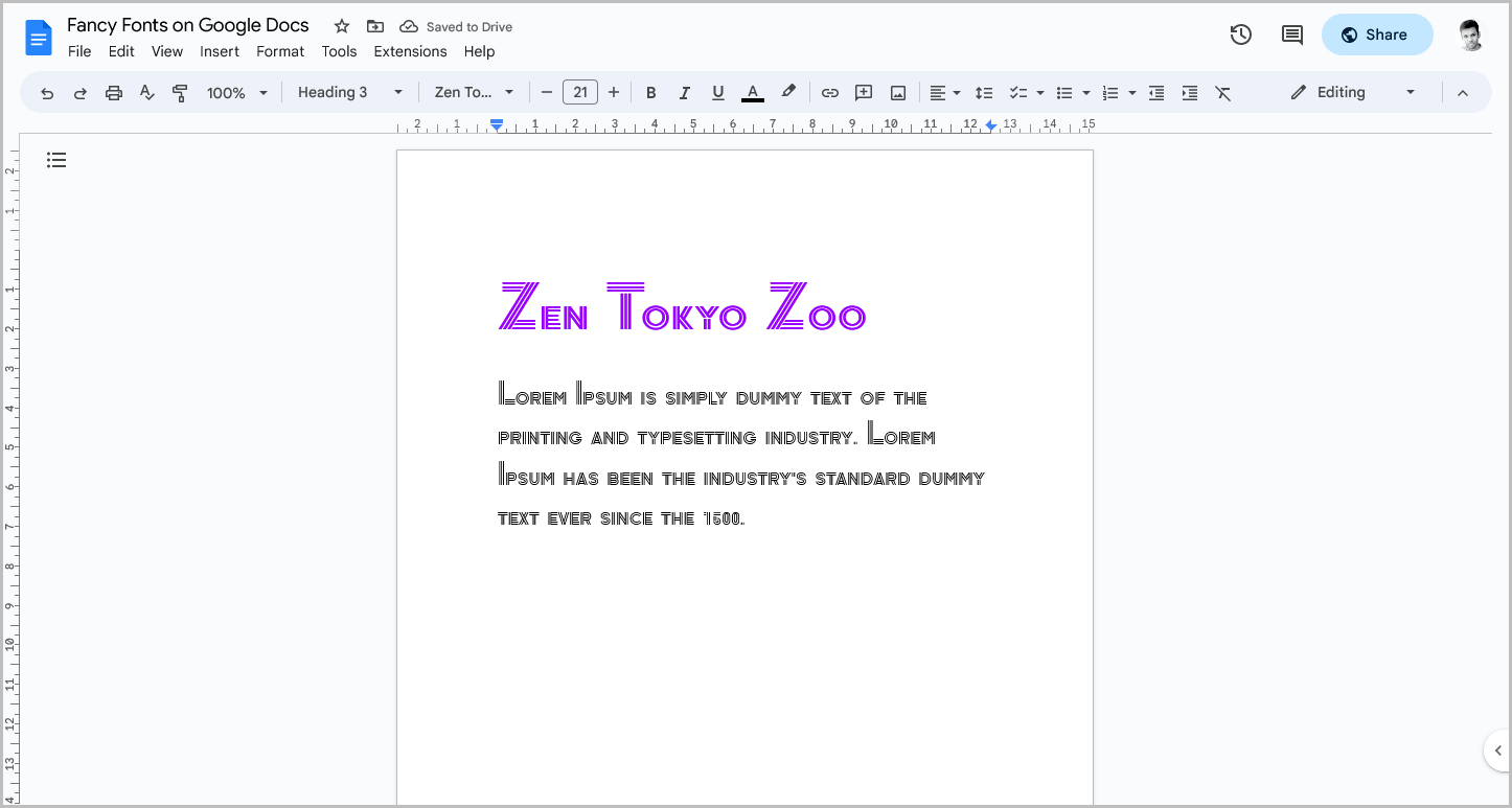 Fancy Fonts on Google Docs