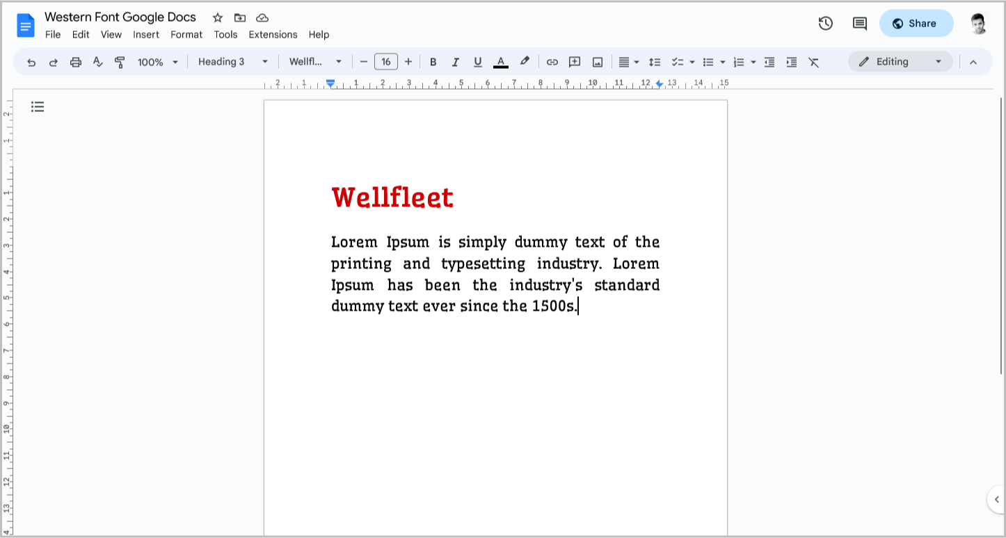 western-font-google-docs