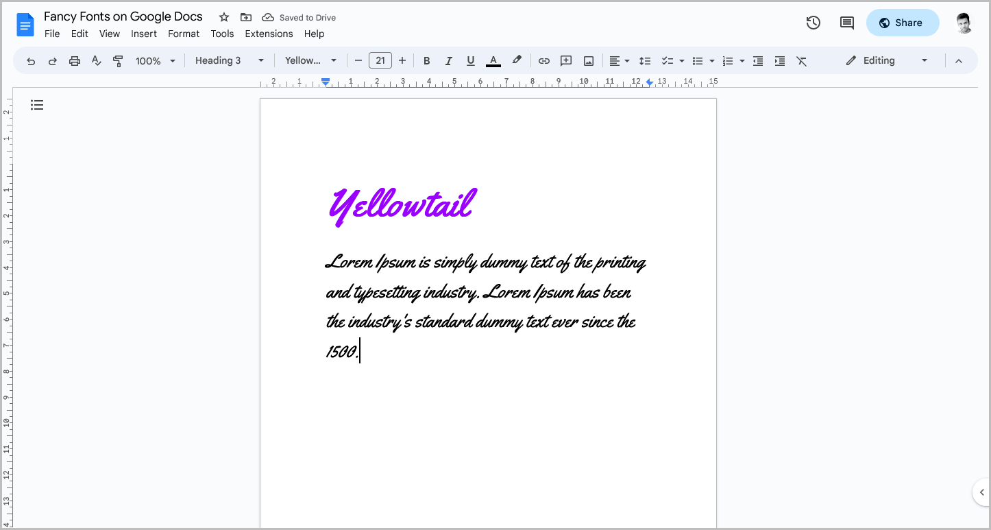 Fancy Fonts on Google Docs