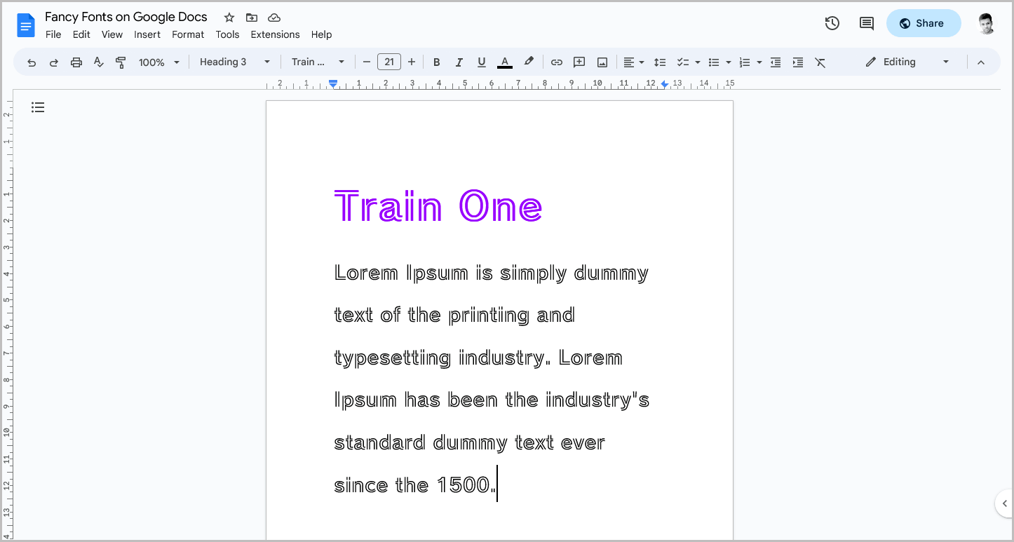 Fancy Fonts on Google Docs