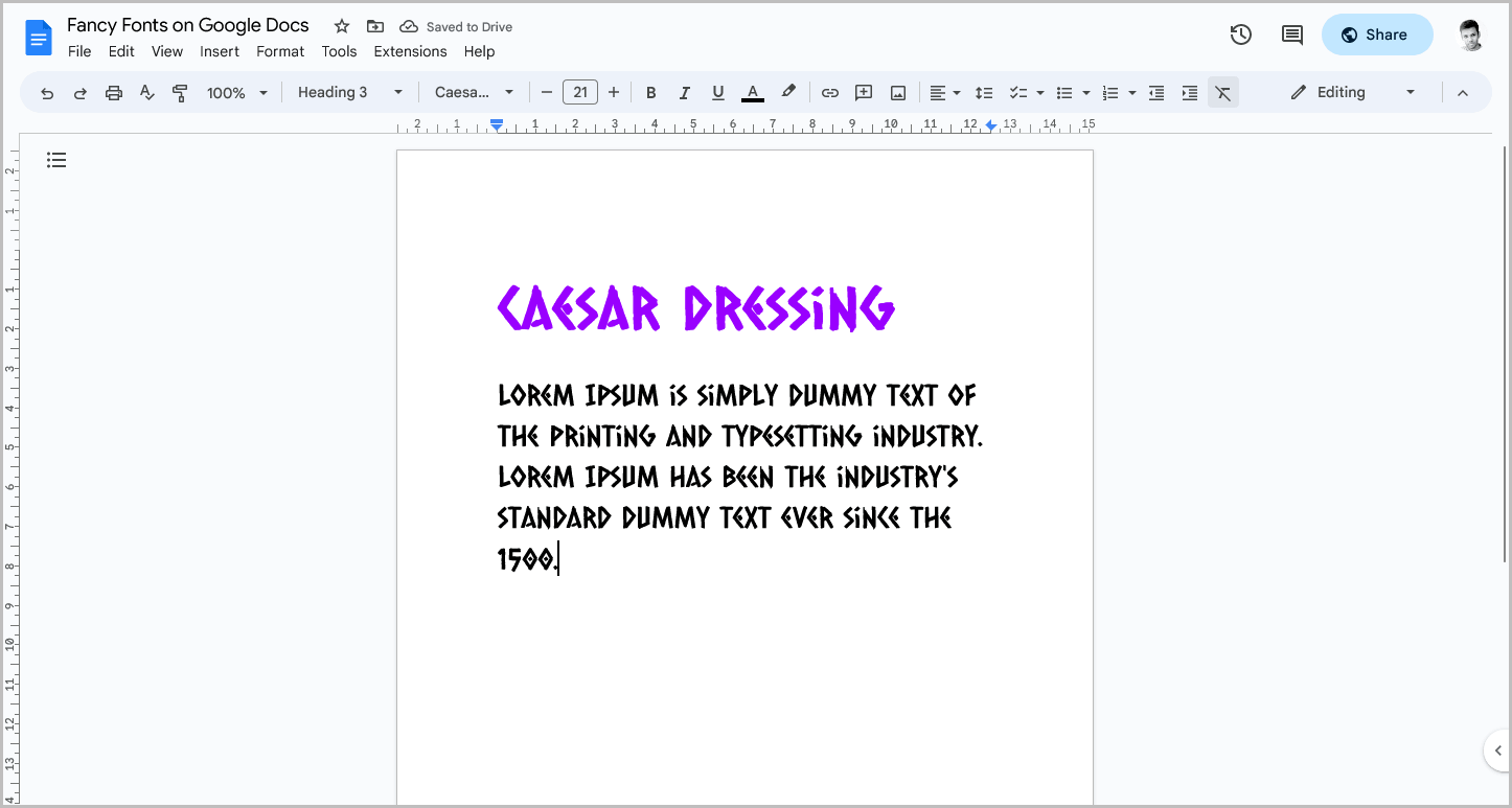 Fancy Fonts on Google Docs