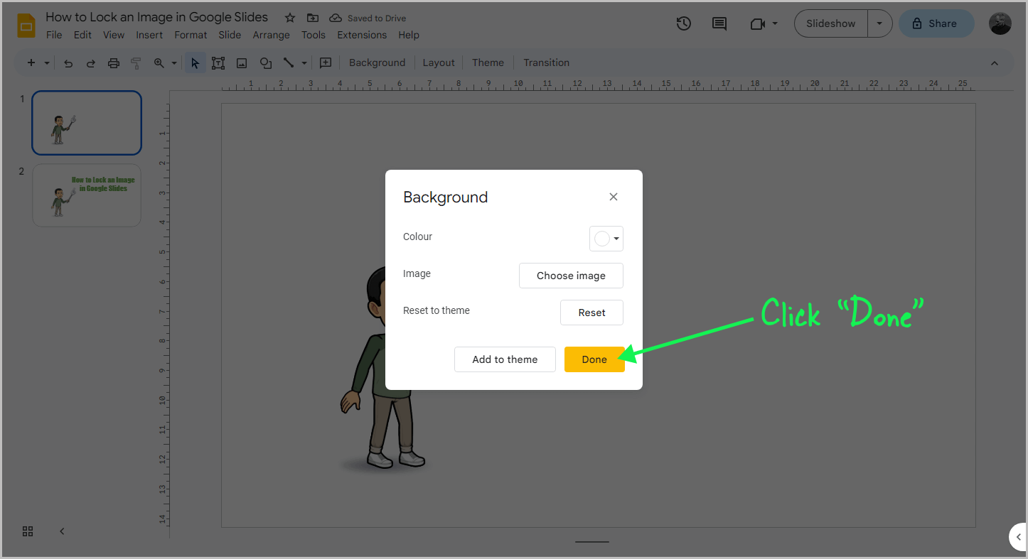 How to Lock an Image in Google Slides