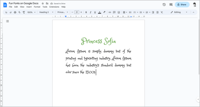 Fun Fonts on Google Docs