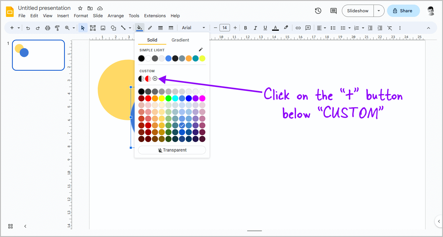 Google Slides Semi Transparent Shape