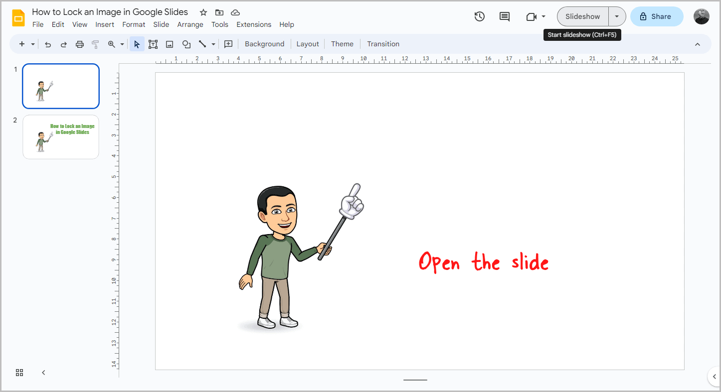 How to Lock an Image in Google Slides