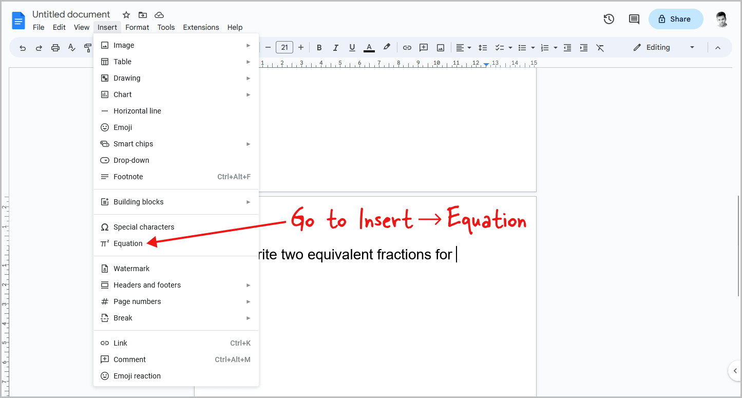 How to Make Fractions in Google Docs