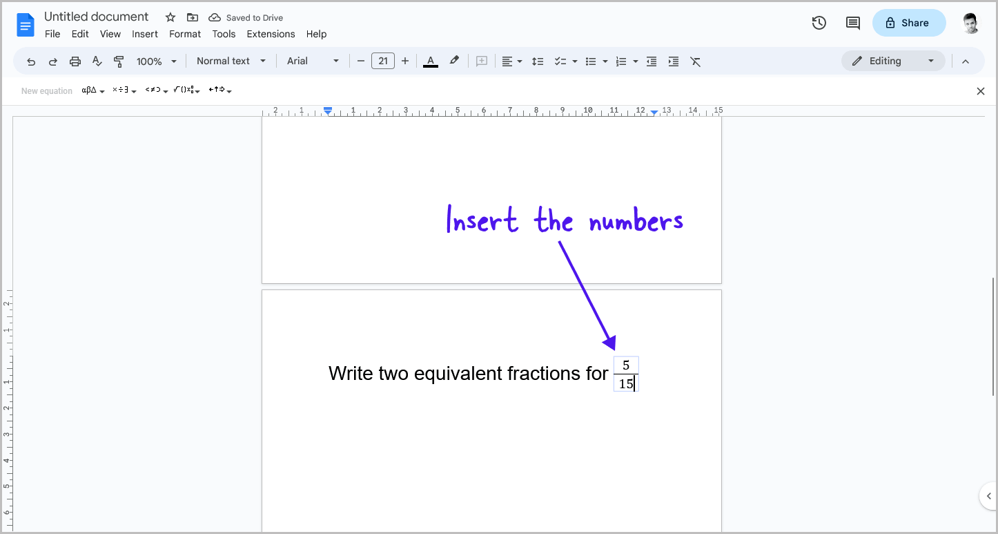 How to Make Fractions in Google Docs