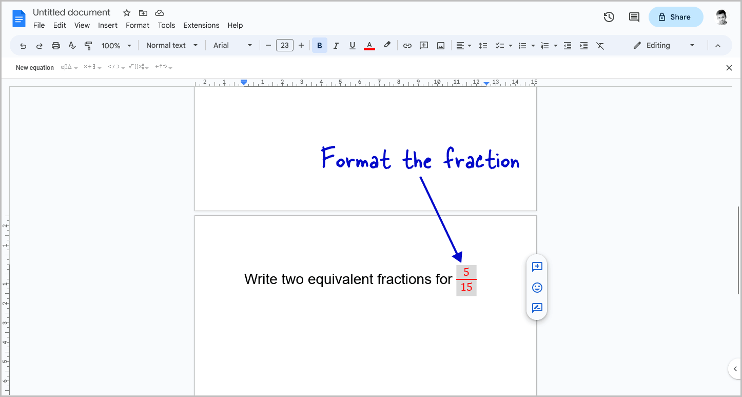 How to Make Fractions in Google Docs