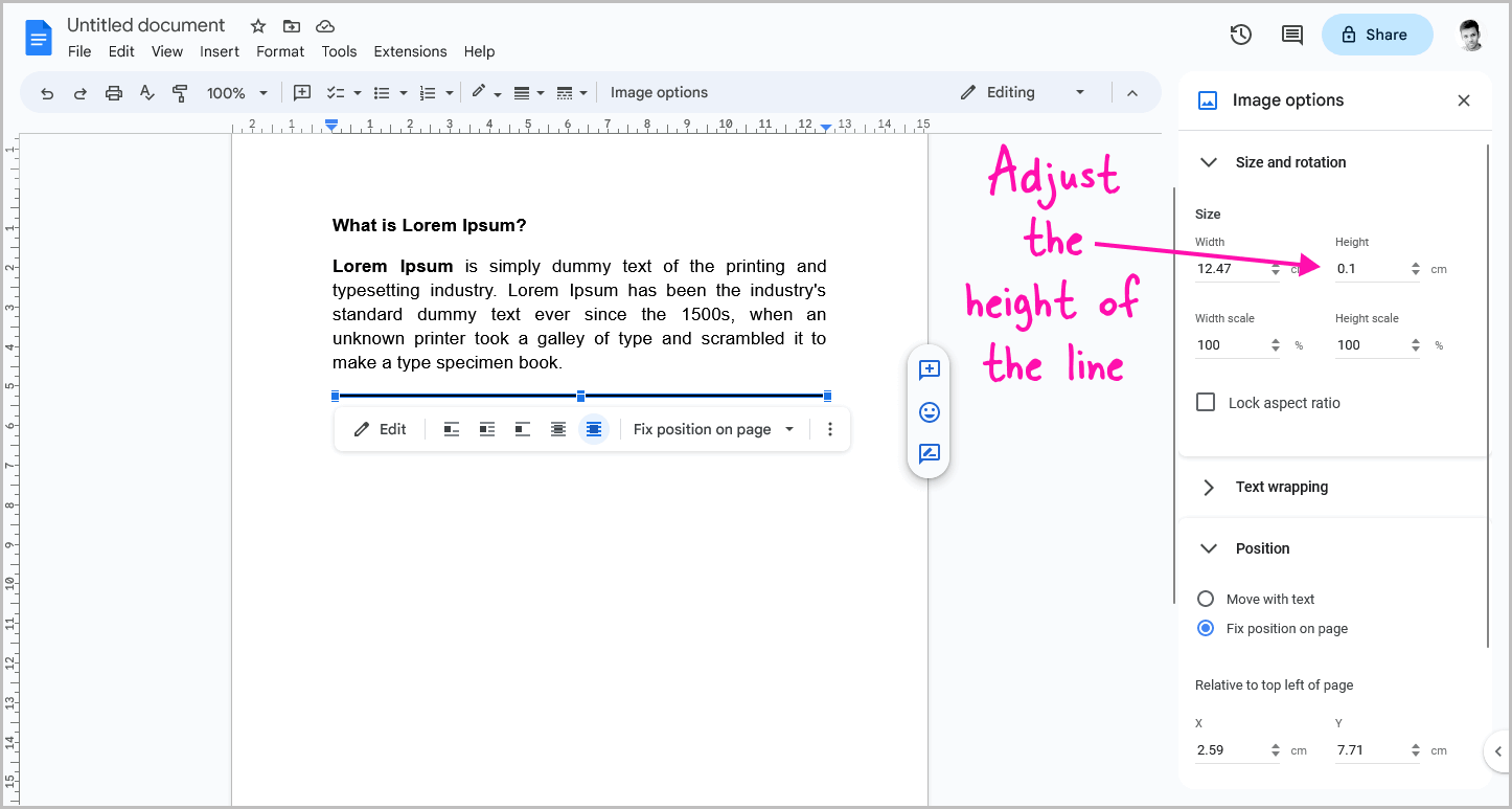 How Do You Make A Thick Horizontal Line In Google Docs