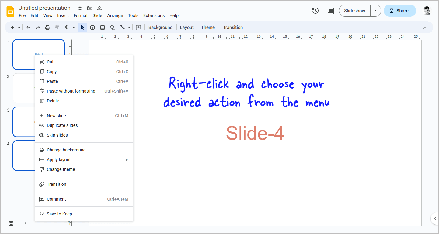 How to Select Multiple Slides on Google Slides