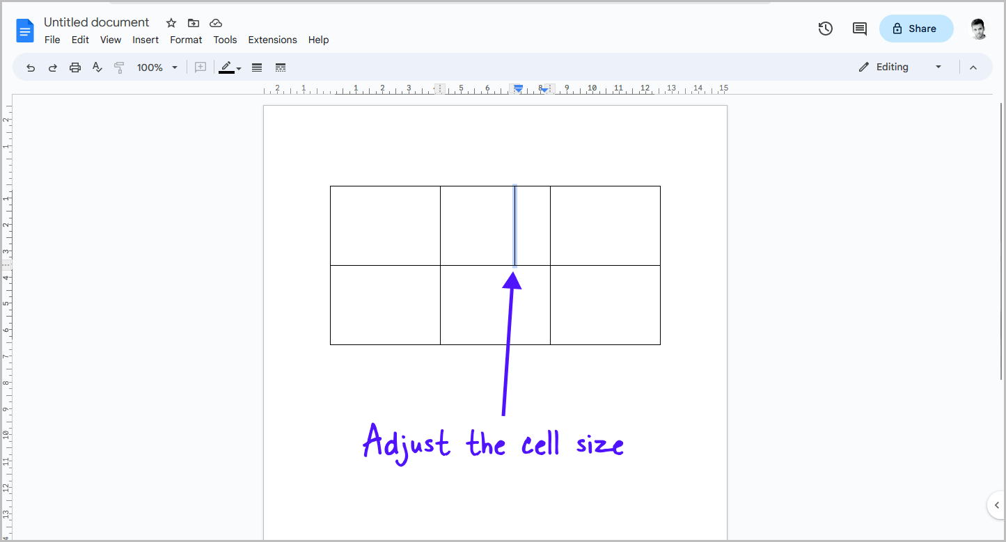 How to Split Cells in Google Docs