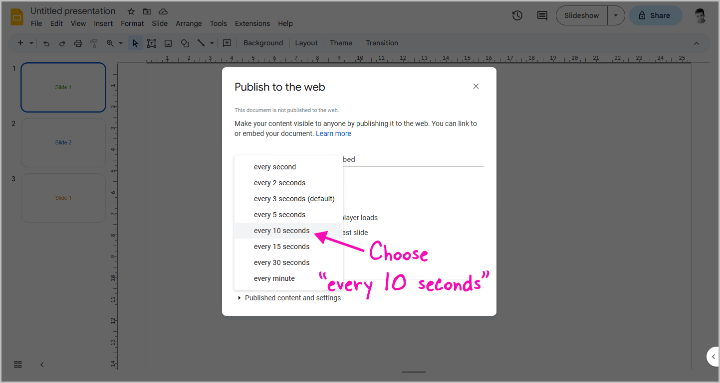 How to Time Google Slides for 20 Seconds