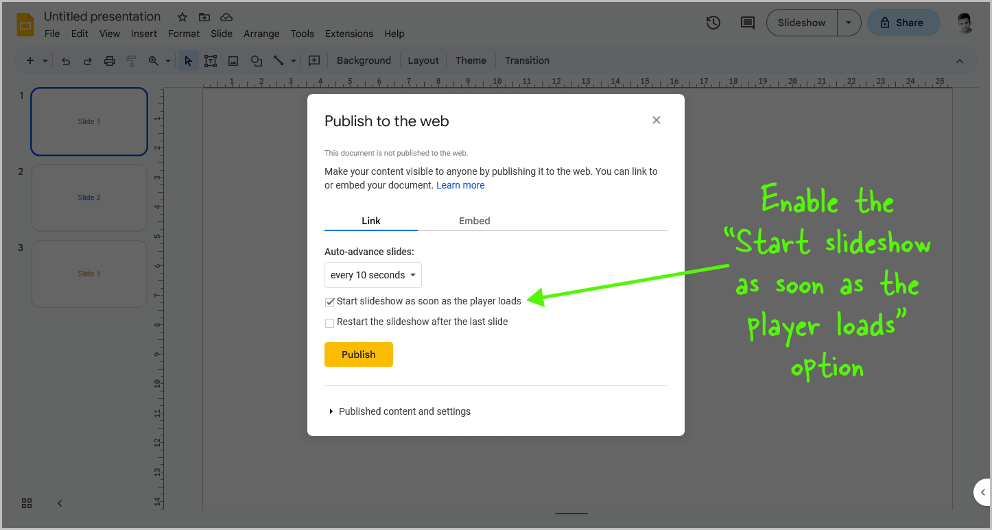 How to Time Google Slides for 20 Seconds