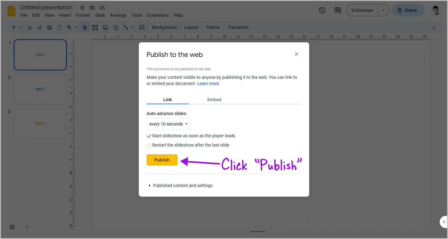 How to Time Google Slides for 20 Seconds