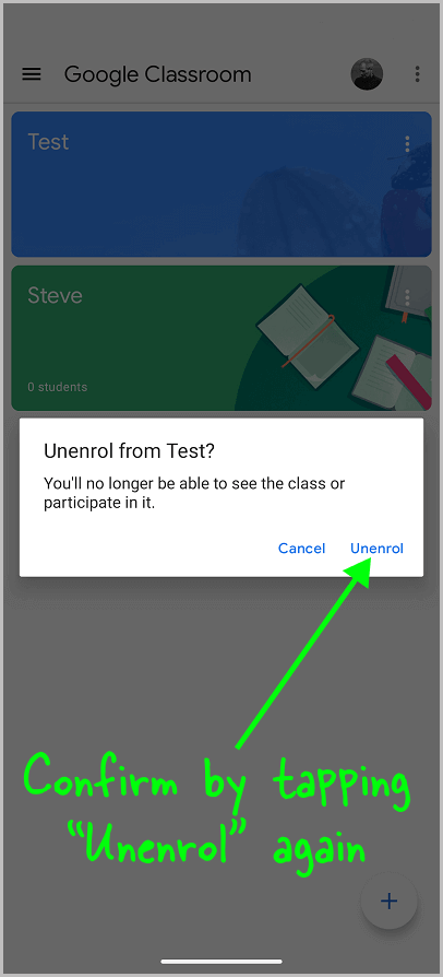 How to Unenroll from a Google Classroom on iPhone/iPad/Android/App