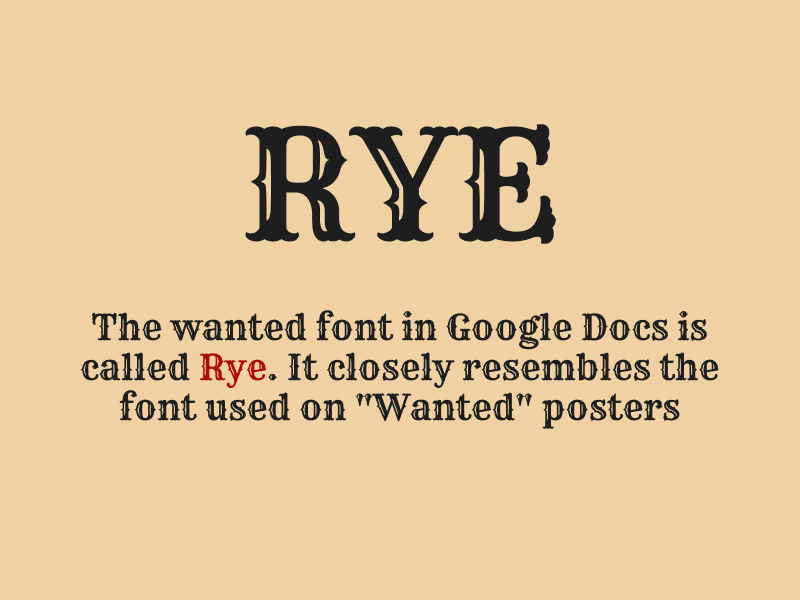 Wanted Font Google Docs