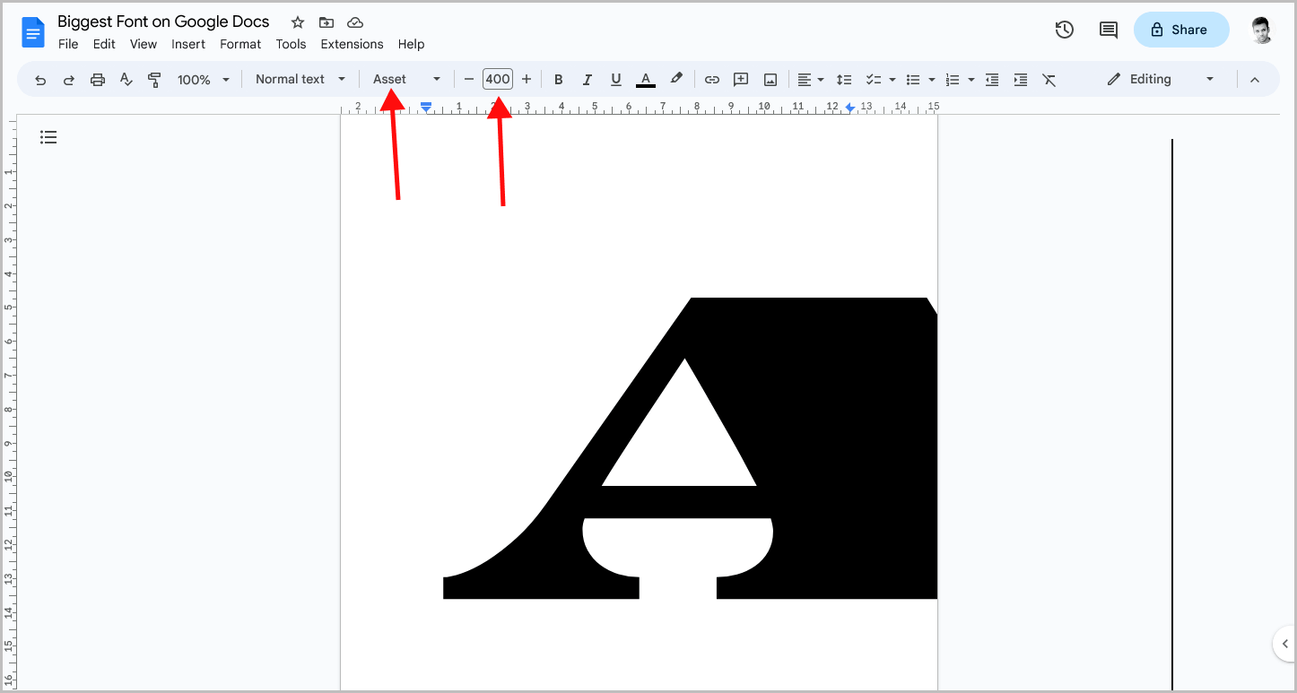 What is the Biggest Font on Google Docs