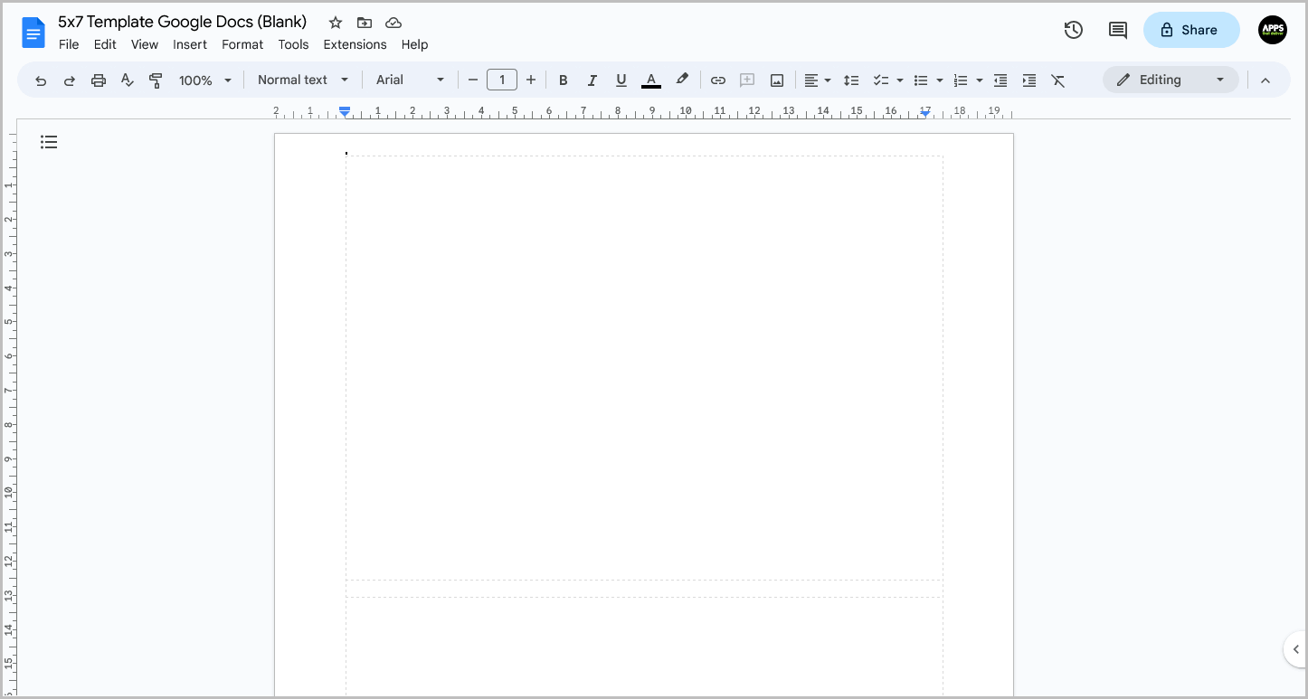 5x7 Template Google Docs FREE