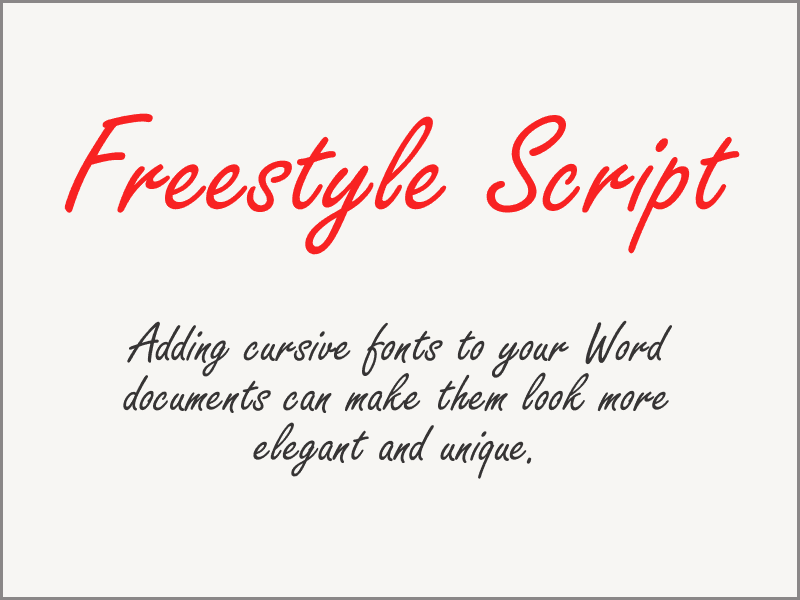 Cursive Fonts in Word