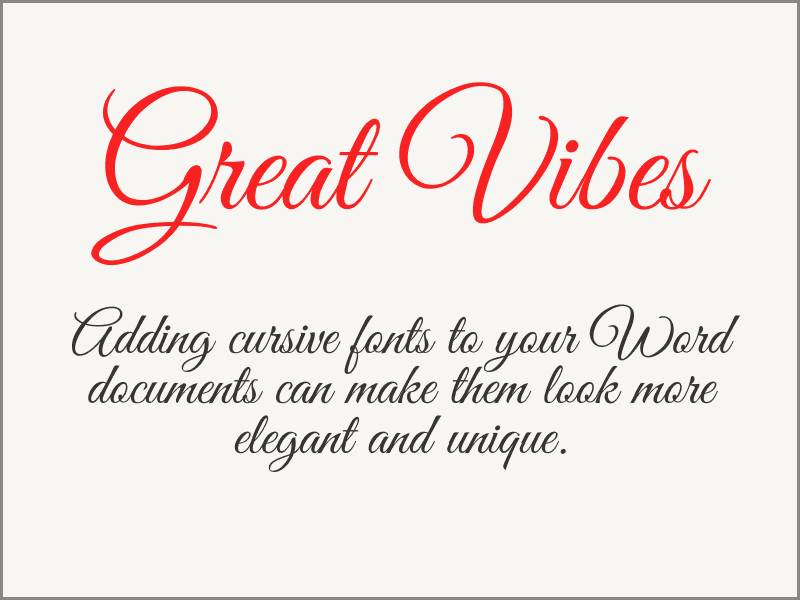 Best Cursive Fonts in Word [FREE]