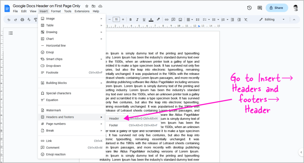 How Do I Keep Header On First Page Only In Word