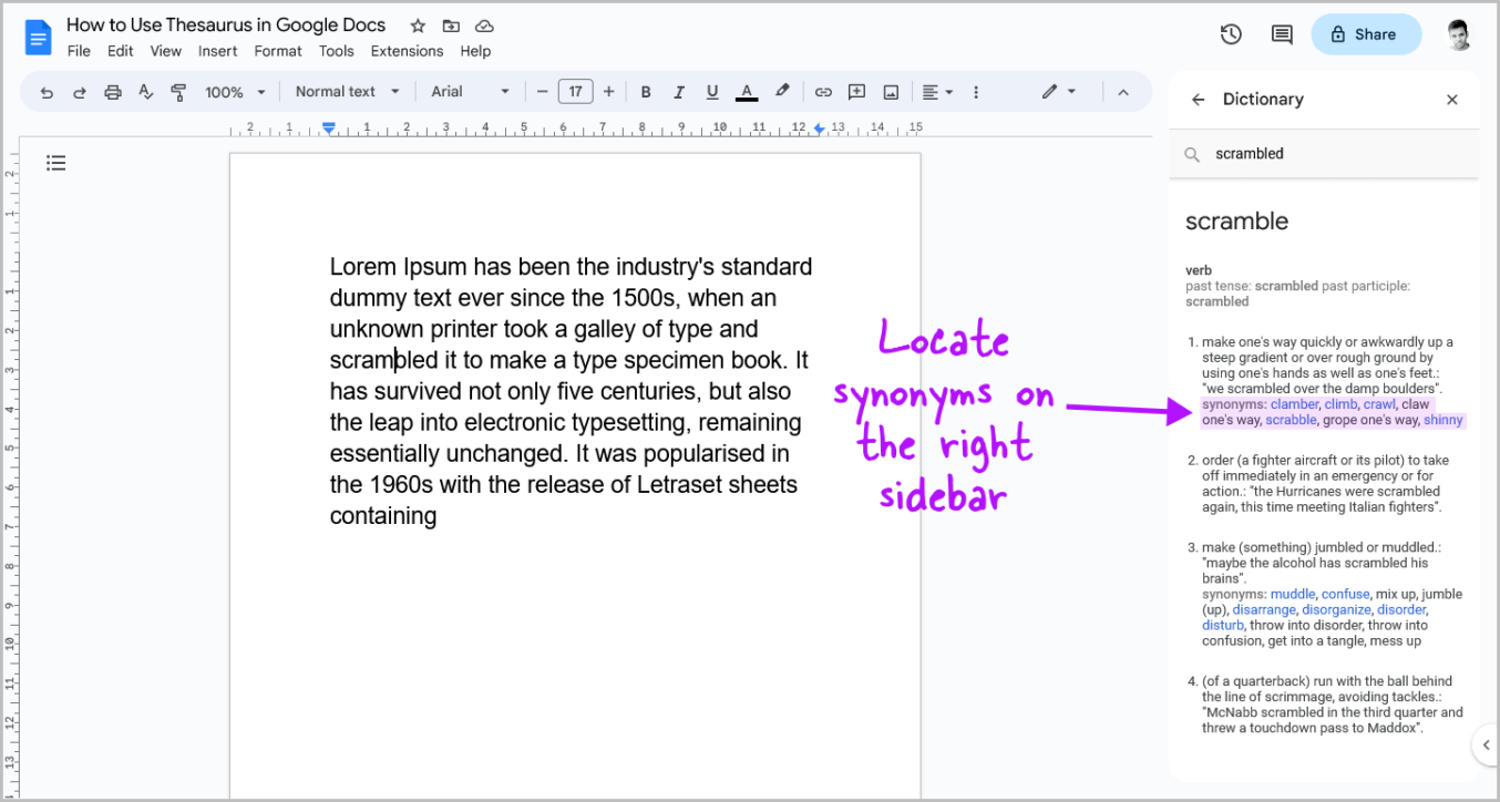 How to Use Thesaurus in Google Docs (3 Easy Steps)