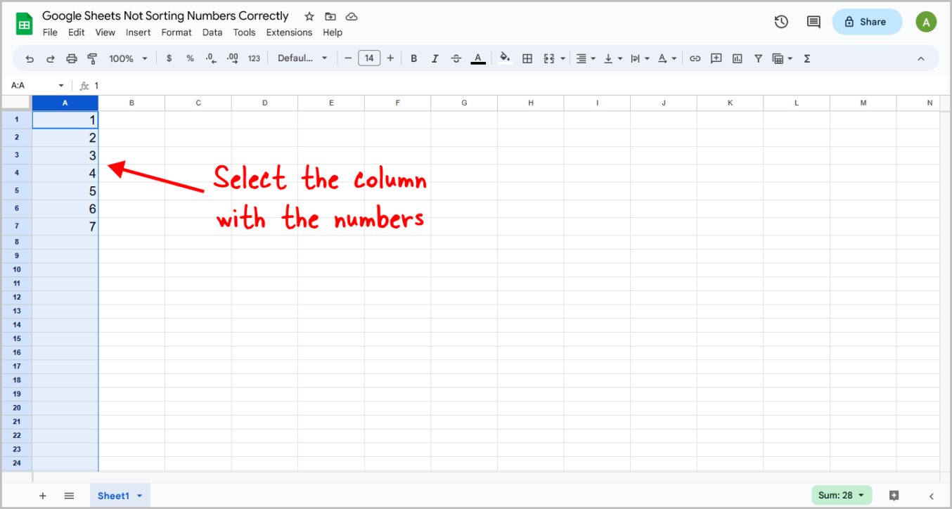 Google Sheets Not Sorting Numbers Correctly [FIX]