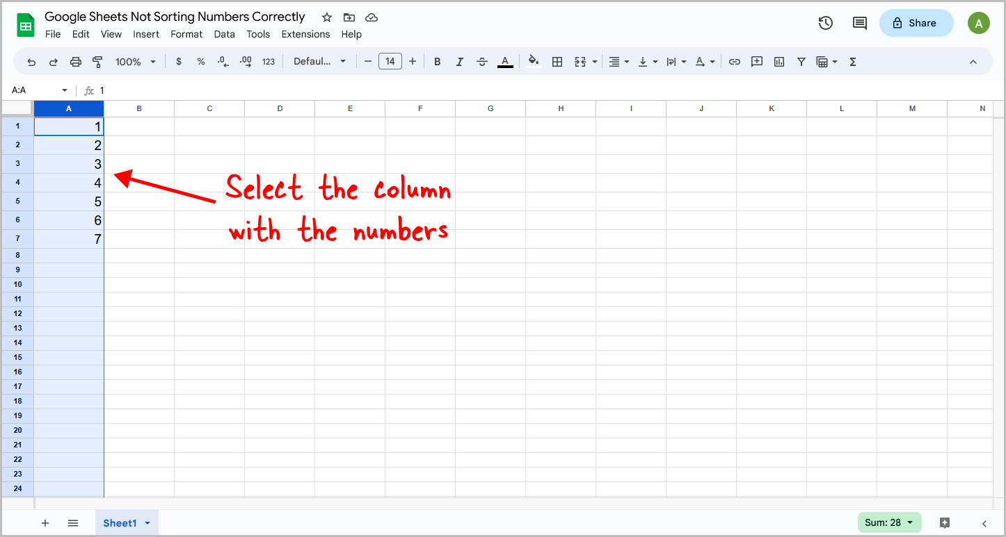 Google Sheets Not Sorting Numbers Correctly