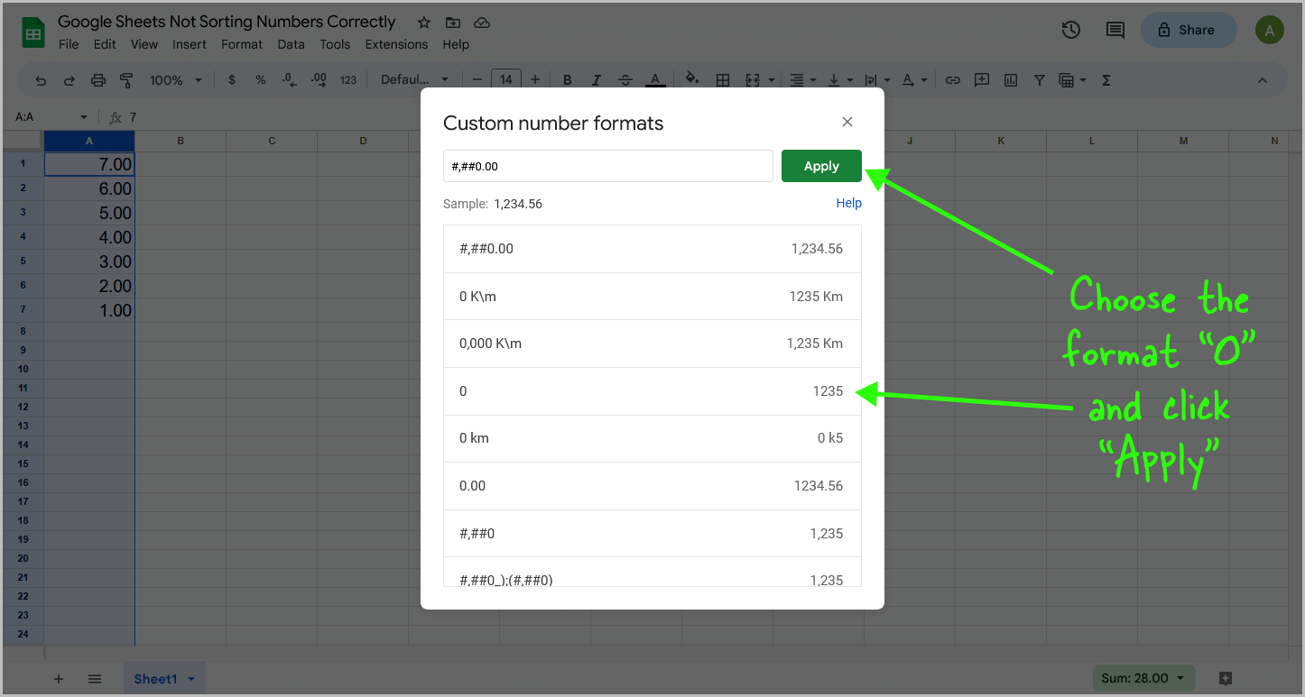 Google Sheets Not Sorting Numbers Correctly