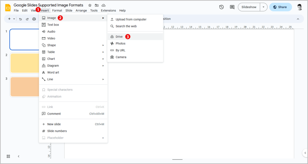 Google Slides Supported Image Formats