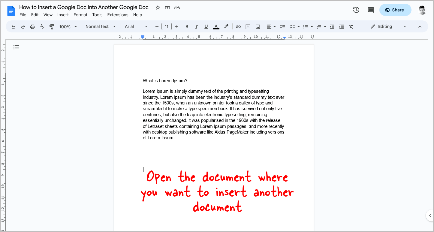 How To Insert A Google Doc Into Another Google Doc