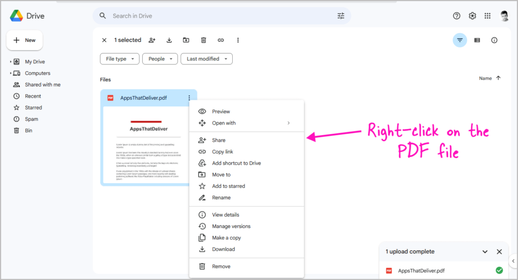 comment insérer un pdf dans google doc