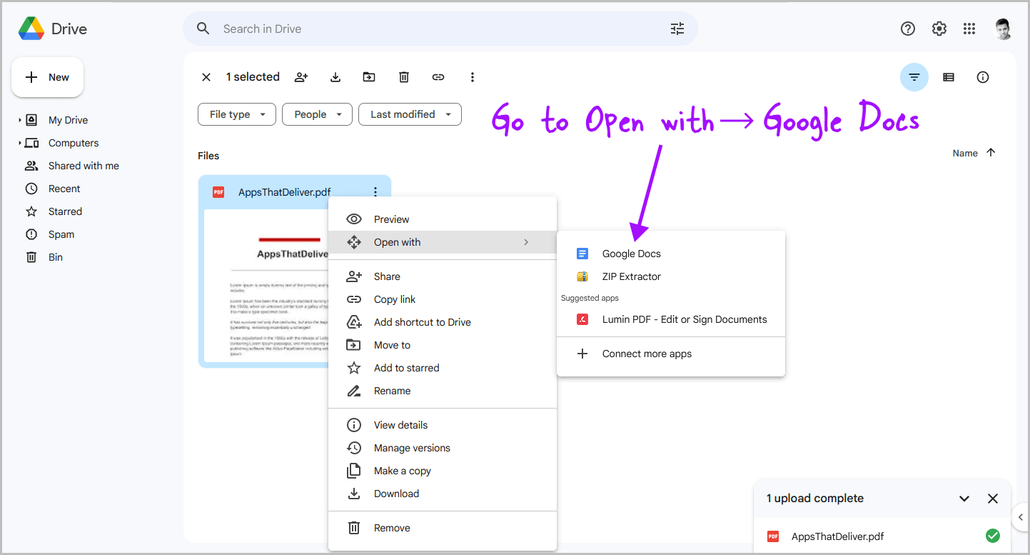 How to Insert a PDF Into a Google Doc