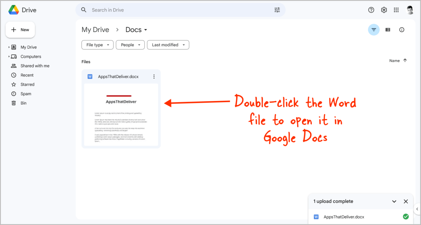 comment mettre un pdf dans google doc