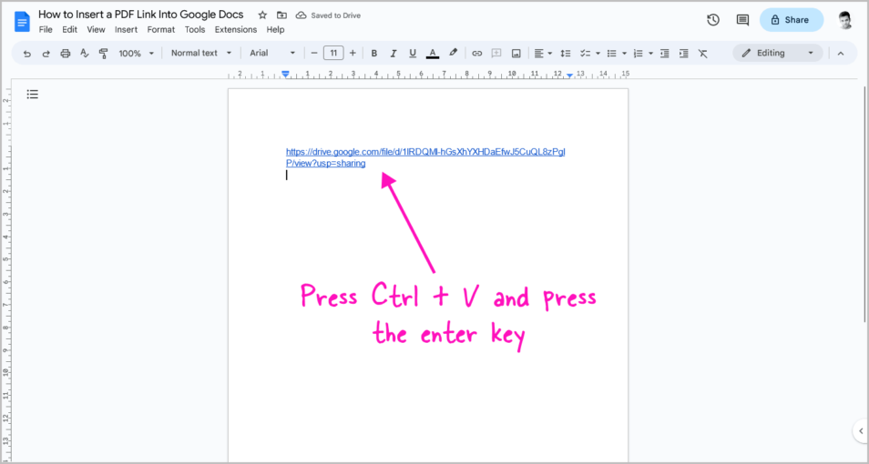 How To Insert A Pdf Link Into Google Docs