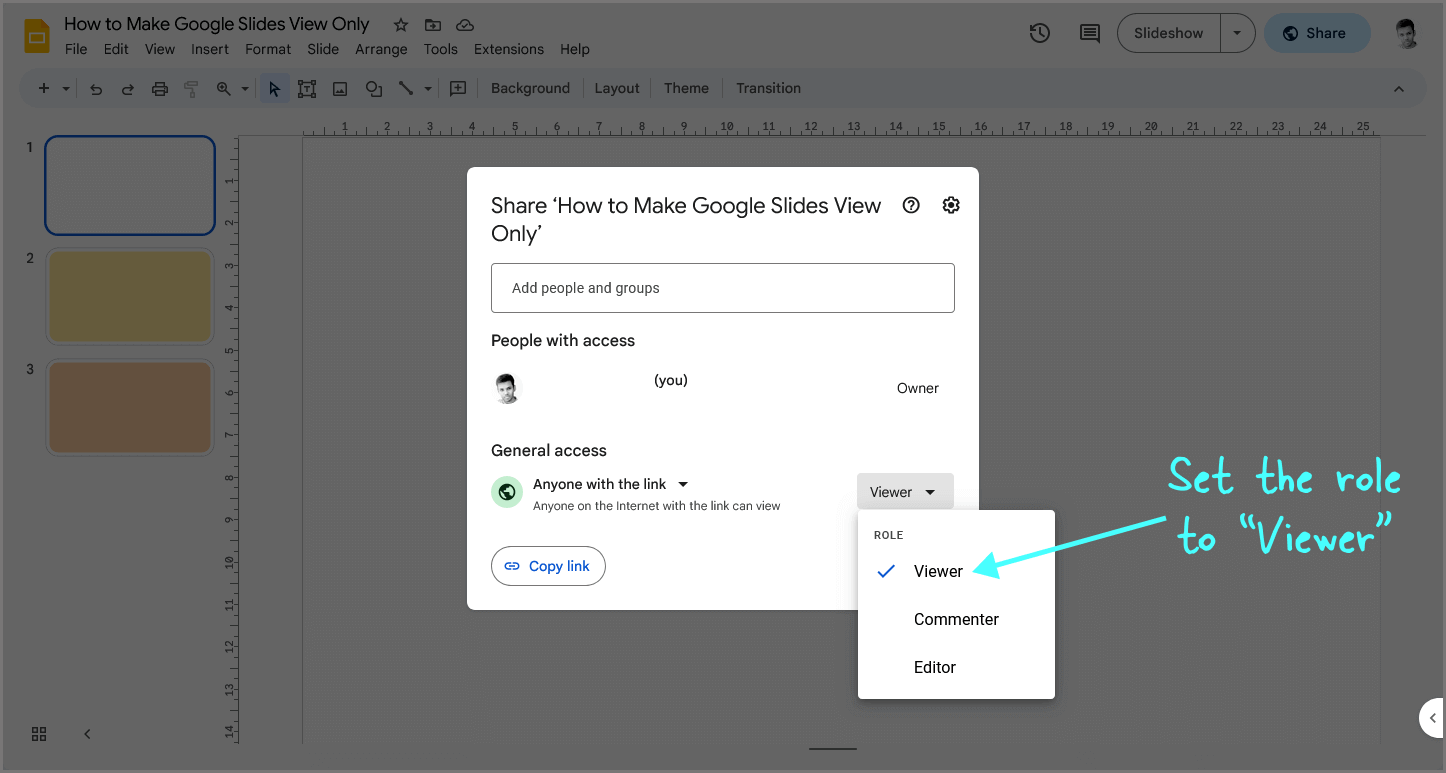 How to Make Google Slides View Only