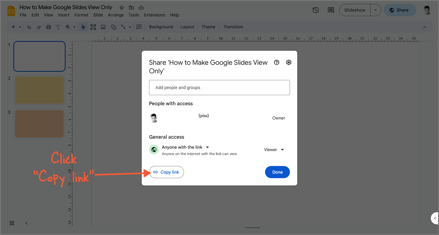 How to Make Google Slides View Only