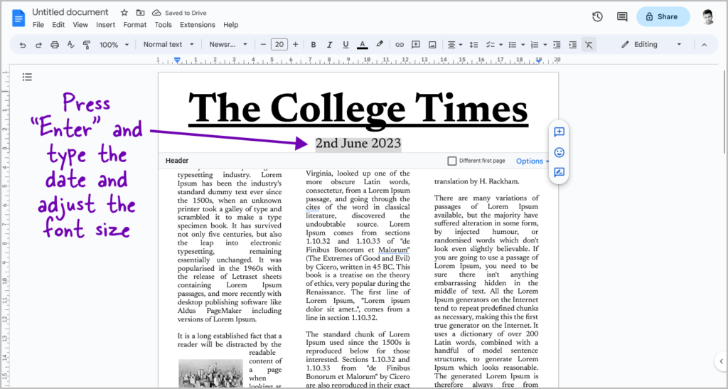 How to Make a Newspaper on Google Docs