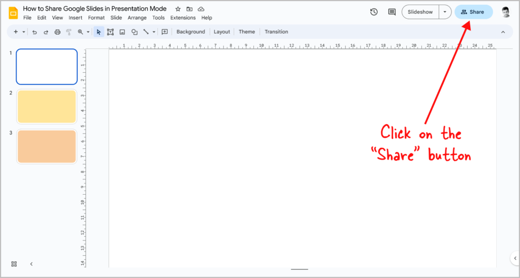 how to have google slides open in presentation mode