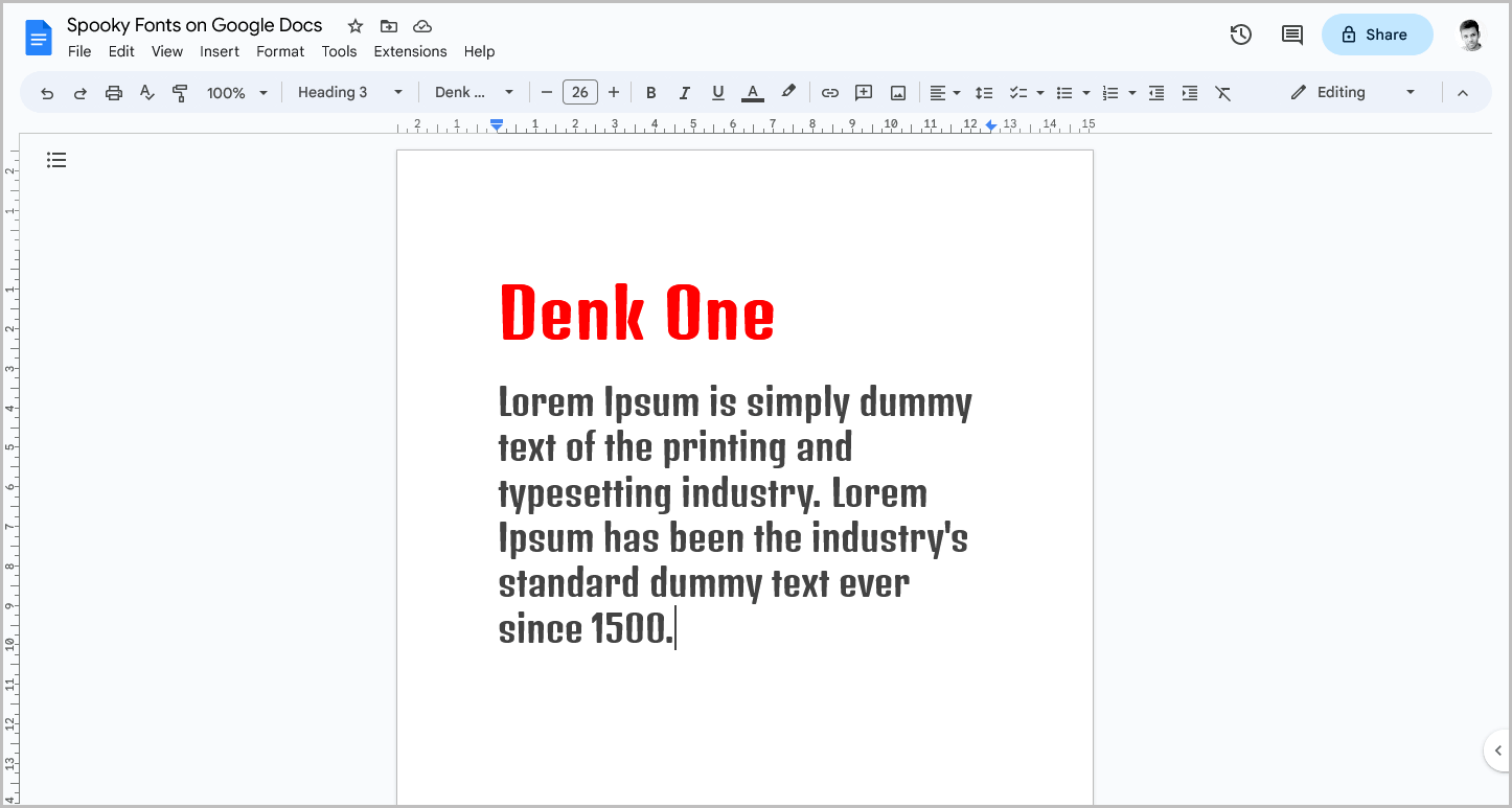 Spooky Fonts on Google Docs