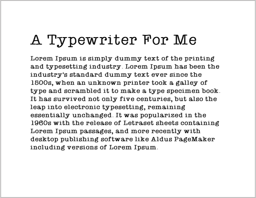 Typewriter Fonts for Word