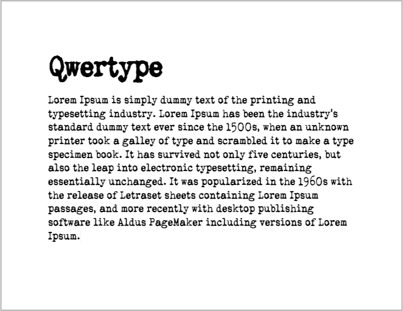 Typewriter Fonts for Word