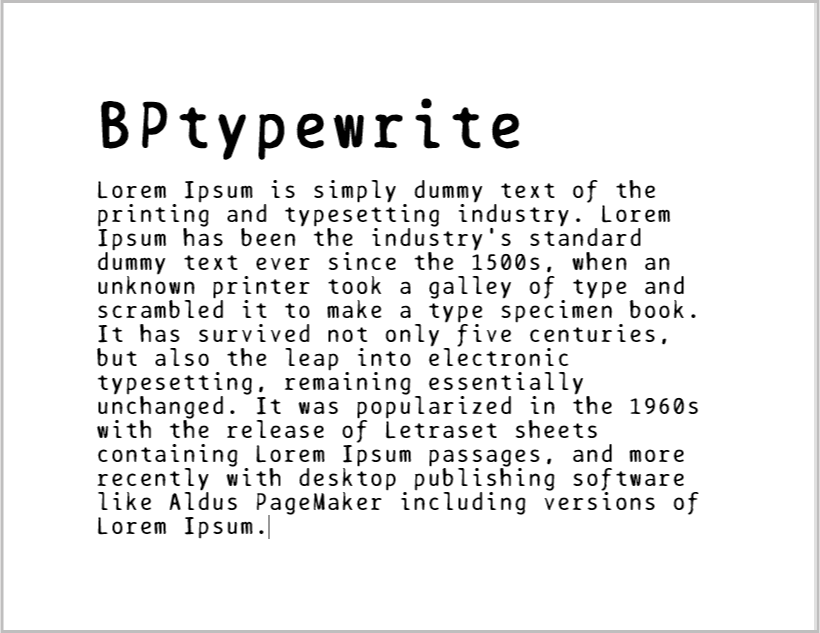Typewriter Fonts for Word