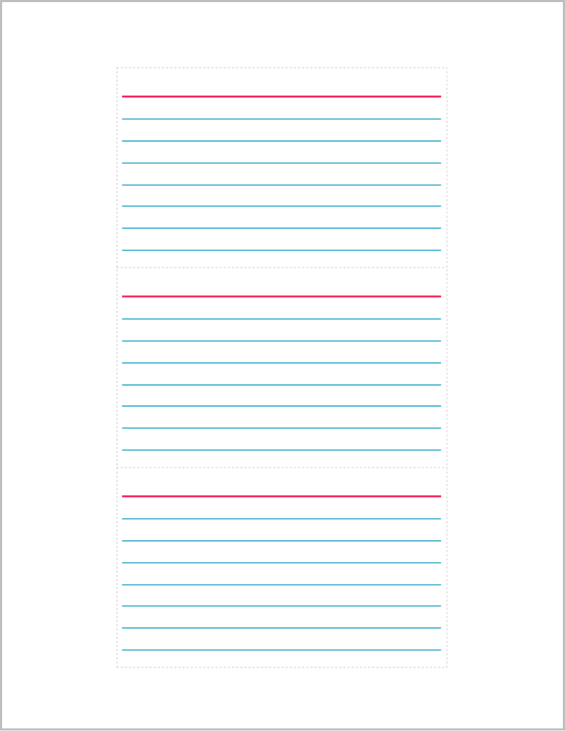 google doc templates of a 3x5 notecard